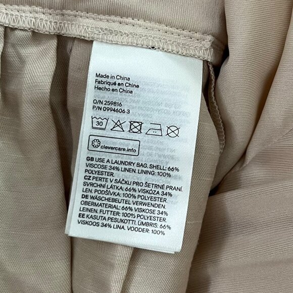 Brock Collection x H&M Organic Linen Pleated Peplum Corset Blouse Cream XXL NWT - Picture 8 of 11